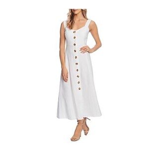 Forever 21 Women’s White Button Front Sleeveless Midi Dress